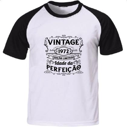 Imagem de Camiseta Raglan Vintage idade perfeicao 1972