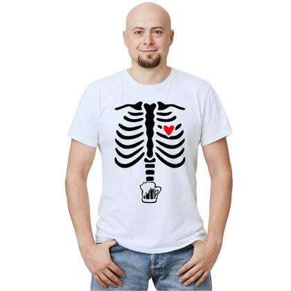 Imagem de Camiseta Raio x Cerveja Esqueleto Camisa Personalizada Blusa Adulto Algodão com Poliéster