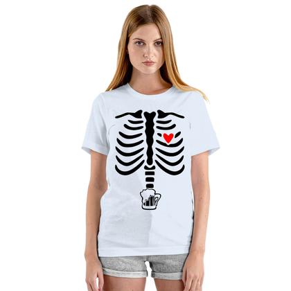 Imagem de Camiseta Raio x Cerveja Esqueleto Camisa Personalizada Blusa Adulto Algodão com Poliéster