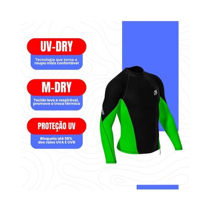 Imagem de Camiseta Rashguard Lycra Surf Mormaii Proteção UV