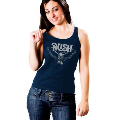 Imagem de Camiseta Regata Banda Rush Fly By Night  rock clássico, masculina, feminina, cavada azul petróleo