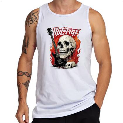 Imagem de Camiseta Regata Caveira rock guitarra voltage
