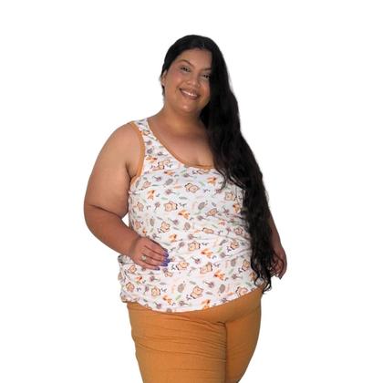 Imagem de Camiseta Regata de Pijama Plus Size  (Lisa) G1 ao G5