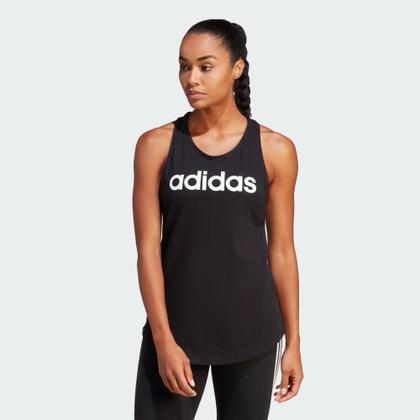 Imagem de Camiseta regata feminina adidas Linear preta/branca tamanho L