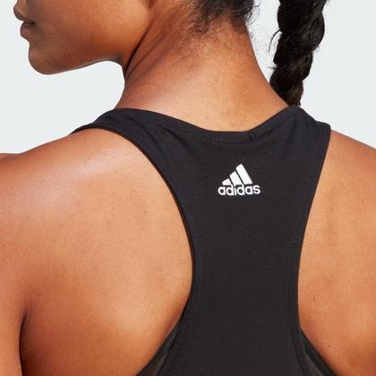 Imagem de Camiseta regata feminina adidas Linear preta/branca tamanho L