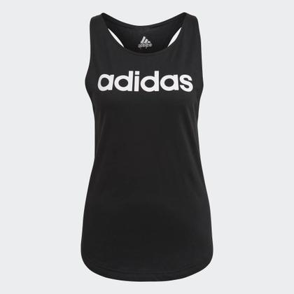 Imagem de Camiseta regata feminina adidas Linear preta/branca tamanho L