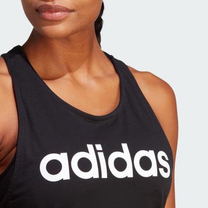 Imagem de Camiseta regata feminina adidas Linear preta/branca tamanho L