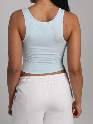 Imagem de Camiseta regata feminina Danysu de algodão com sutiã embutido Blue Ice M