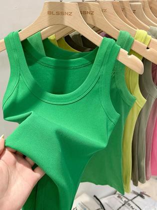 Imagem de Camiseta Regata Feminina De Algodão Com Decote Redondo E Textura Canale, Básica Para O Verão