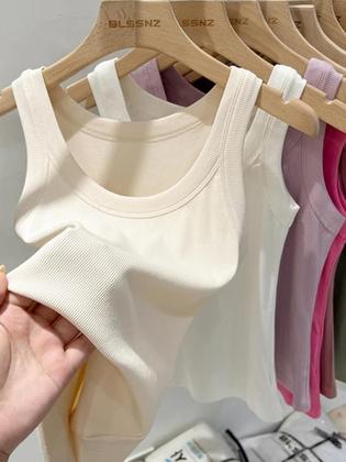 Imagem de Camiseta Regata Feminina De Algodão Com Decote Redondo E Textura Canale, Básica Para O Verão,