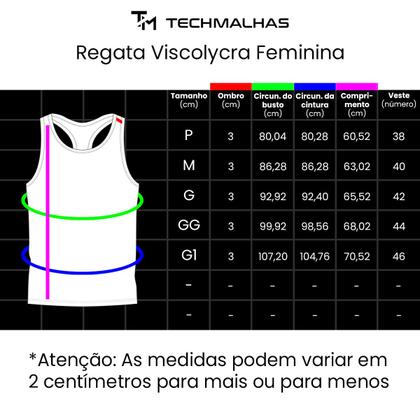 Imagem de Camiseta Regata Femininca viscolyra TechMalhas basica combina com varios looks