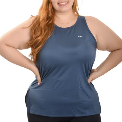 Imagem de Camiseta Regata Fitness Alongada Com Fenda Feminina Plus Size Zee Rucci