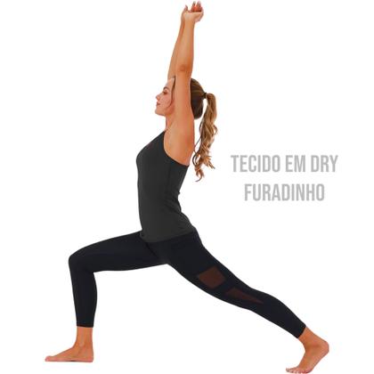 Imagem de Camiseta REGATA MALHA FRIA POLIAMIDA feminina Dry tecido furadinho Academia Fitness Corrida 658