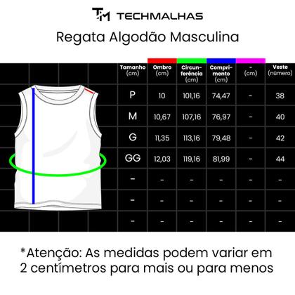 Imagem de Camiseta Regata Masculina TechMalhas 100% Algodão academia pratica de esportes