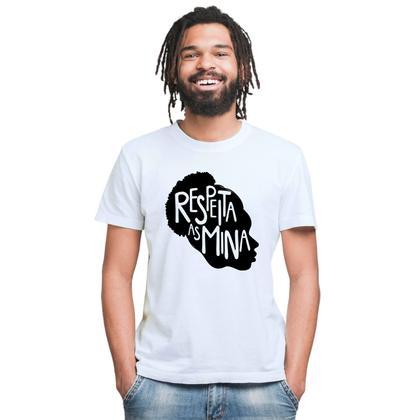 Imagem de Camiseta Respeita as Mina Respeito Camisa Personalizada Blusa Adulto Algodão com Poliéster