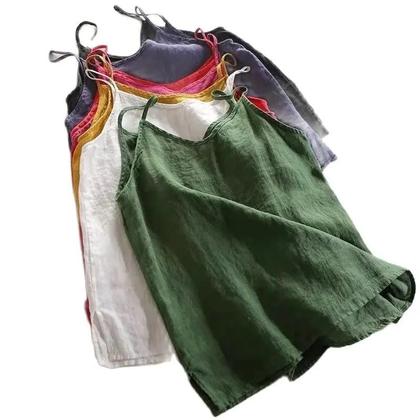 Imagem de Camiseta Sem Mangas Feminina Com Decote Em V, Solta, Fina, Casual, Vintage, Tendência Básica