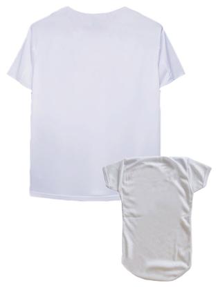 Imagem de Camiseta t-shirt adulta masculina e body de bebê unissex