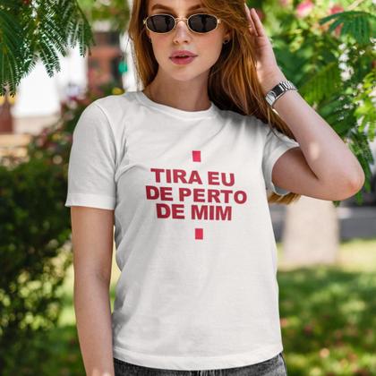 Imagem de Camiseta T-Shirt Baby Look Feminina Frase Tira Eu De Perto