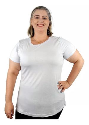 Imagem de Camiseta T-shirt Blusa Plus Size Feminina Básica