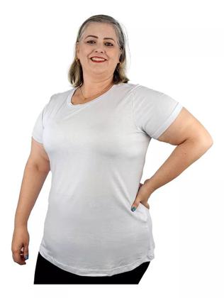 Imagem de Camiseta T-shirt Blusa Plus Size Feminina Básica