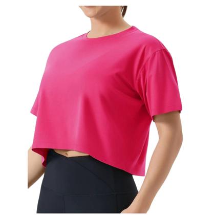 Imagem de Camiseta T-shirt Blusinha CROPPED LISO Fitness Camiseta Feminina Corrida Academia 872