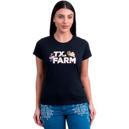 Imagem de Camiseta T-Shirt Feminina CF269 Texas Farm Lançamento Original Preto Básico