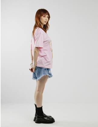 Imagem de Camiseta t-shirt oversized feminina vintage fruit clus rosa - jayjam rockwear