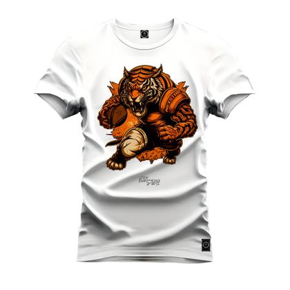 Imagem de Camiseta T-Shirt Unissex Eestampada Algodão Tigre Basquete