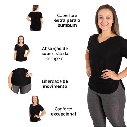 Imagem de Camiseta Tapa Bumbum Feminina Treino Fit Varios Tamanhos