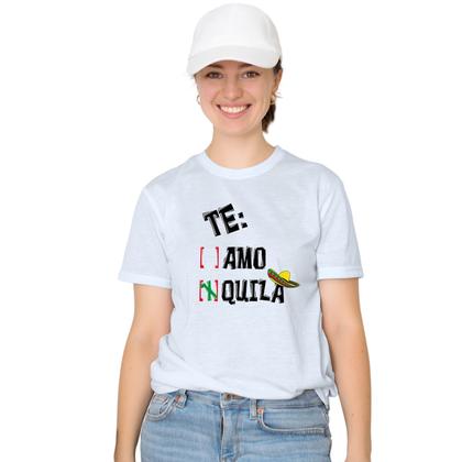 Imagem de Camiseta Te Amo Quila Camisa Personalizada Blusa Adulto Algodão com Poliéster