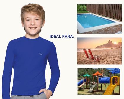 Imagem de Camiseta termica infantil c/ proteção uv praia-piscina prime