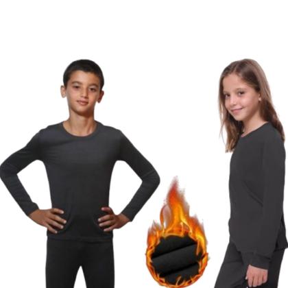 Imagem de Camiseta Térmica Infantil Para Frio Flanelado Segunda Pele