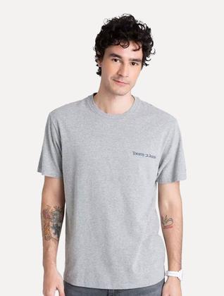 Imagem de Camiseta Tommy Jeans Masculina Classic Linear Chest Cinza Mescla