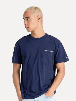 Imagem de Camiseta Tommy Jeans Masculina Essential Flag Pocket Azul Marinho