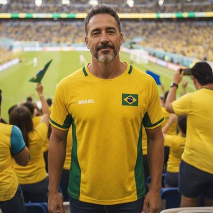 Imagem de Camiseta Torcedor Brasil Bandeira Copa Do Mundo Braziline