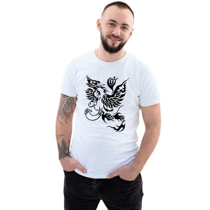 Imagem de Camiseta Tribal Fênix Preto Camisa Personalizada Blusa Adulto Algodão com Poliéster