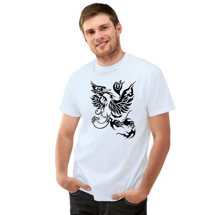 Imagem de Camiseta Tribal Fênix Preto Camisa Personalizada Blusa Adulto Algodão com Poliéster