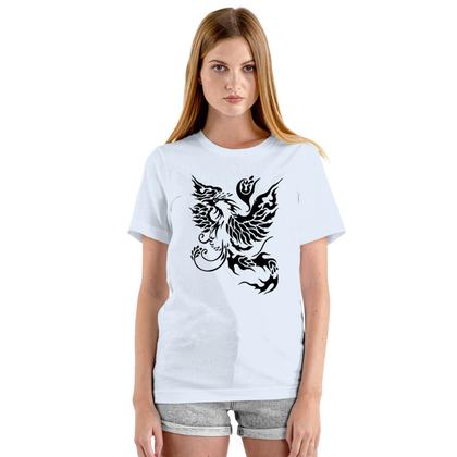 Imagem de Camiseta Tribal Fênix Preto Camisa Personalizada Blusa Adulto Algodão com Poliéster