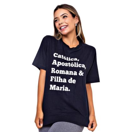 Imagem de Camiseta Tshirt Bordada Feminina Religiosa Cristã Catolica