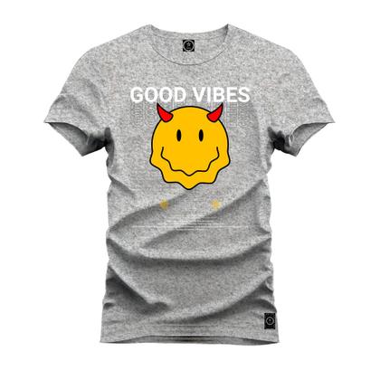 Imagem de Camiseta Unissex Confortável Estampada Premium Good Vibes