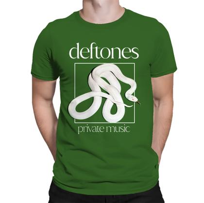 Camiseta Unissex Deftones Private Music - Verde - Premium Tamanho