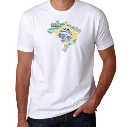 Imagem de Camiseta Unissex Mapa Brasil Estados em nome