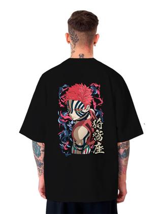 Imagem de Camiseta Unissex Oversized Akaza Demon Slayer Anime Streetwear