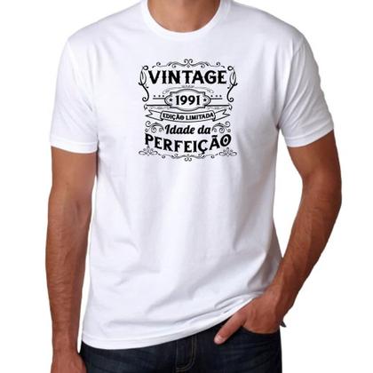 Imagem de Camiseta Unissex Vintage idade perfeicao 1991