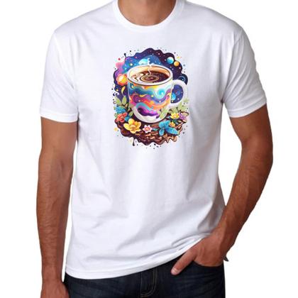 Imagem de Camiseta Unissex Xicara de cafe na galaxia