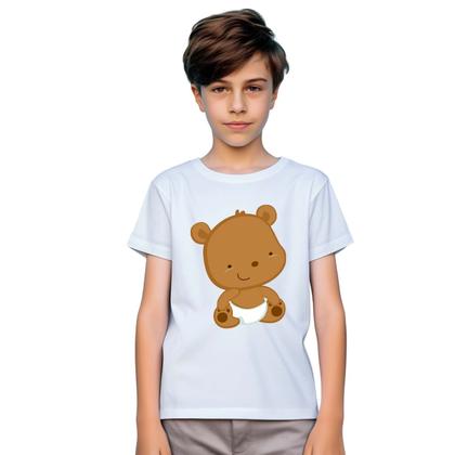 Imagem de Camiseta Ursinho Baby Camisa Personalizada Blusa Infantil e Juvenil Algodão com Poliéster