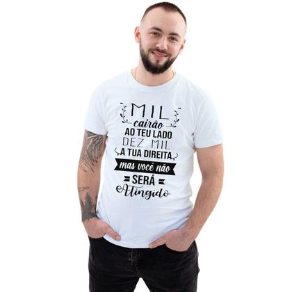 Imagem de Camiseta Você Não Será Atingido Camisa Personalizada Blusa Adulto Algodão com Poliéster