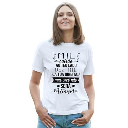 Imagem de Camiseta Você Não Será Atingido Camisa Personalizada Blusa Adulto Algodão com Poliéster