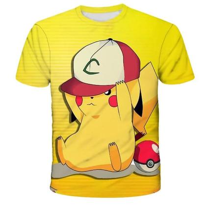 Imagem de Camisetas Infantis Pokémon Pikachu Verão 2025, Roupas Casuais De Manga Curta Para Meninos E Meninas