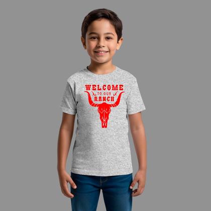 Imagem de Camisetas infanto juvenil Básica Casual Moda Country Manga Curta Gola Redonda Welcome